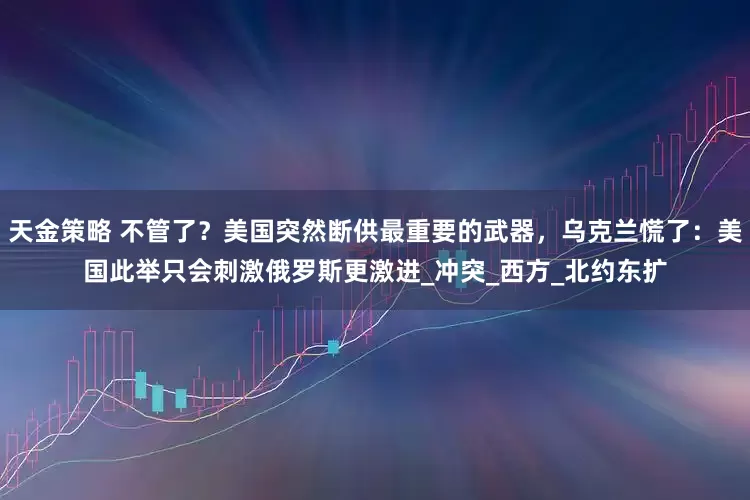 天金策略 不管了？美国突然断供最重要的武器，乌克兰慌了：美国此举只会刺激俄罗斯更激进_冲突_西方_北约东扩