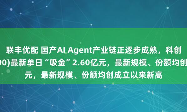 联丰优配 国产AI Agent产业链正逐步成熟，科创AIETF(588790)最新单日“吸金”2.60亿元，最新规模、份额均创成立以来新高